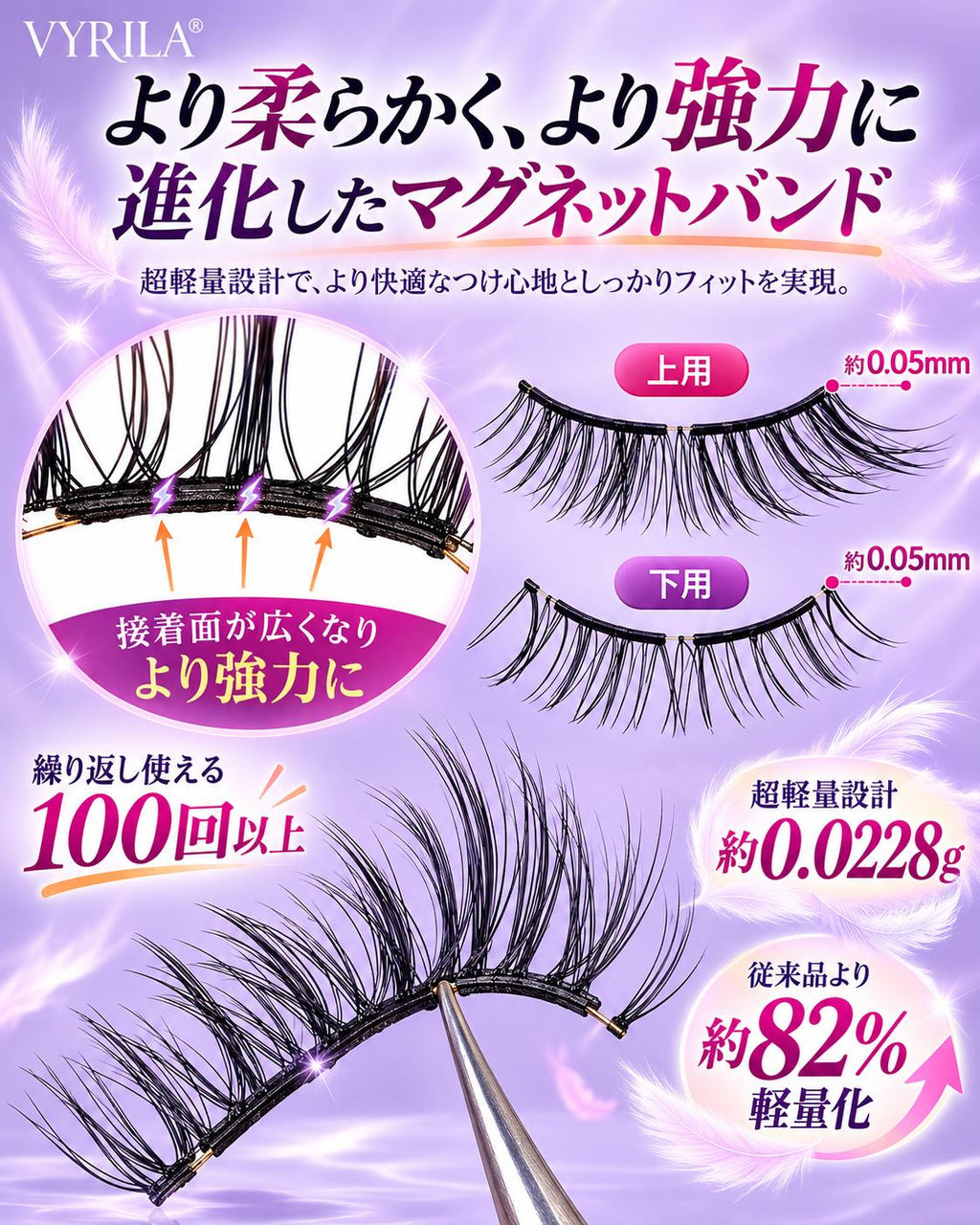 FeatherMag™ 柔らかフィット磁気まつげ