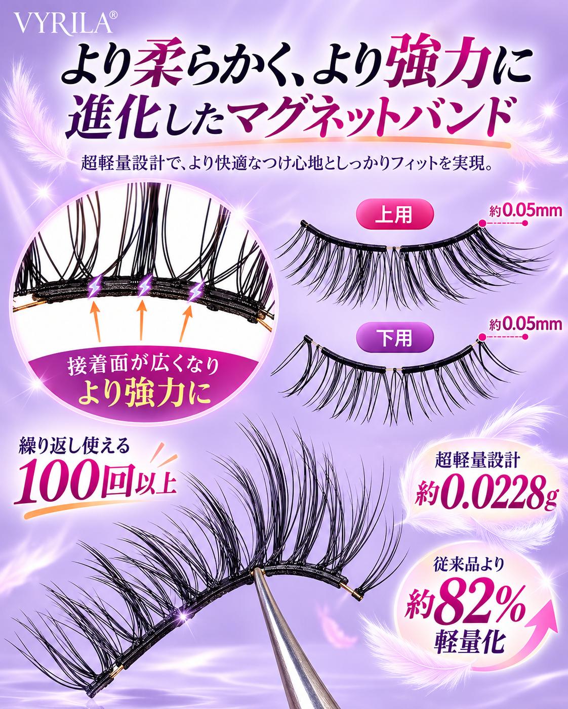 FeatherMag™ 柔らかフィット磁気まつげ